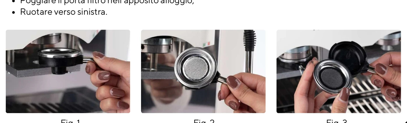 Pulizia del porta cialda della macchina Aroma Compact