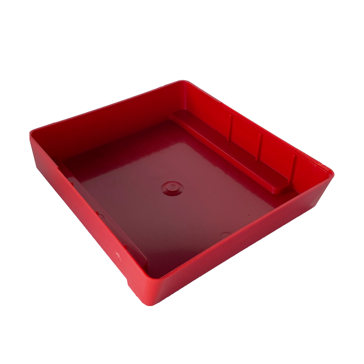 Red plastic tray